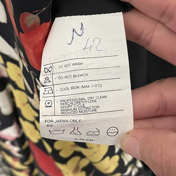 Valentino Miss V Botanical Floral Silk Knee Length Dress Size 8 Vintage - Picture 11 of 12